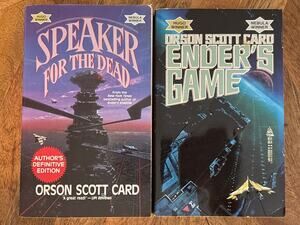 Orson Scott Card Enders Game & Speaker for the dead book bundle sci-fi Vtg